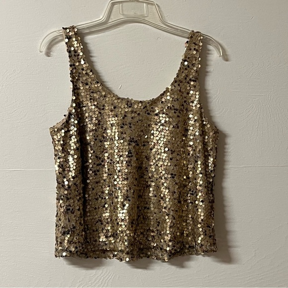 Vintage Delias Y2K Gold Sequin Tank Top Small Fairy Club Wear party - Picture 3 of 5